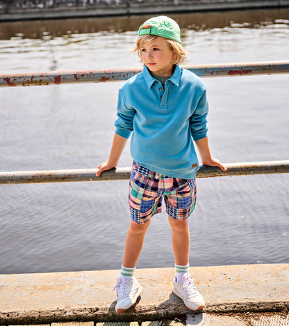 Pull en molleton de style rugby – Bleu Niagara