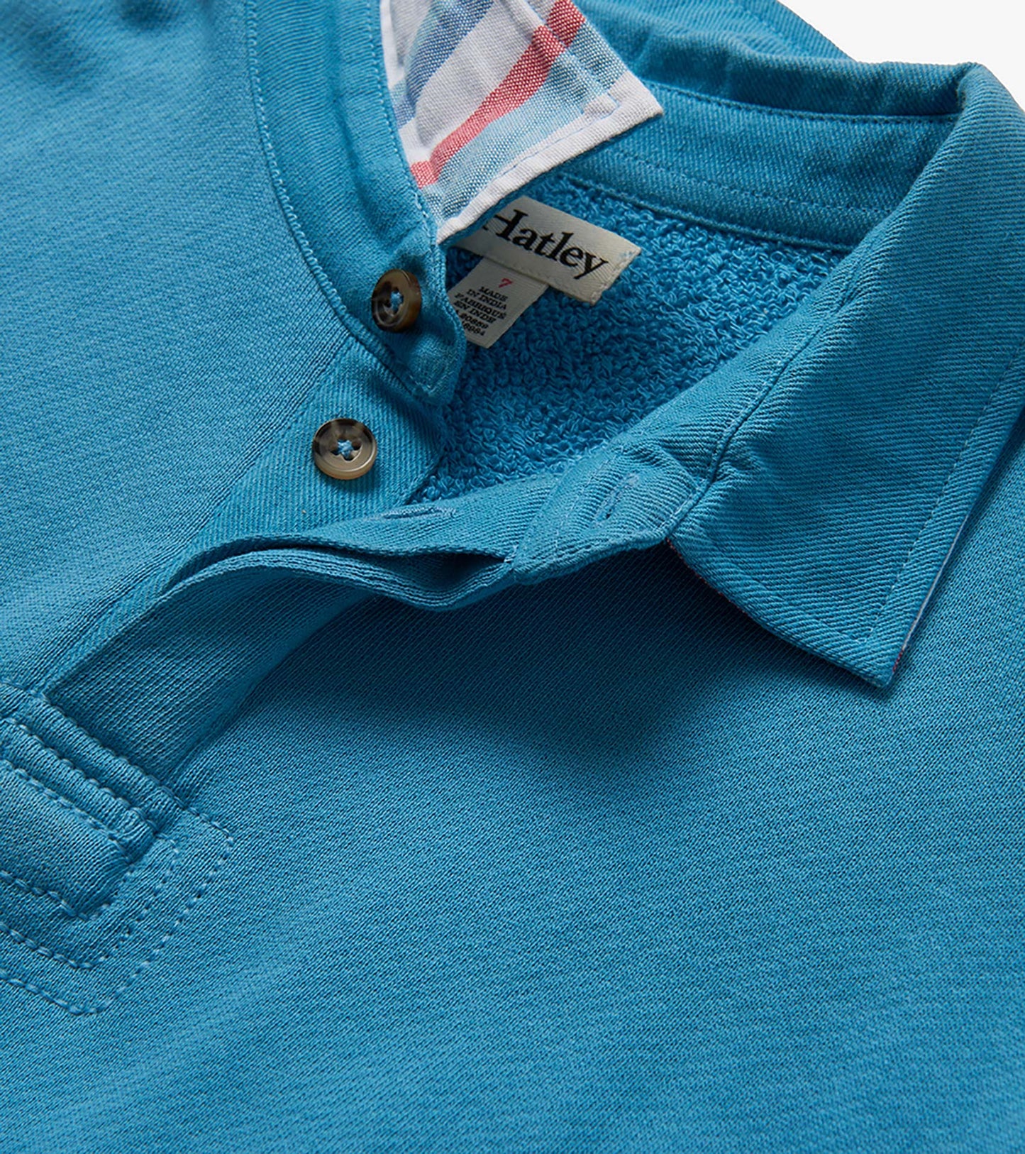 Pull en molleton de style rugby – Bleu Niagara