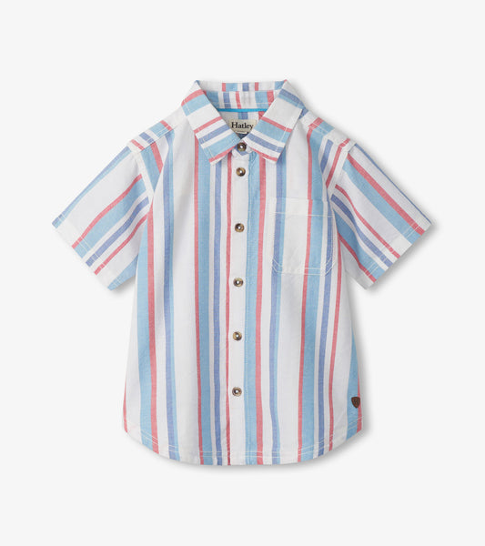 Boys Nautical Stripes Woven Button Down Shirt