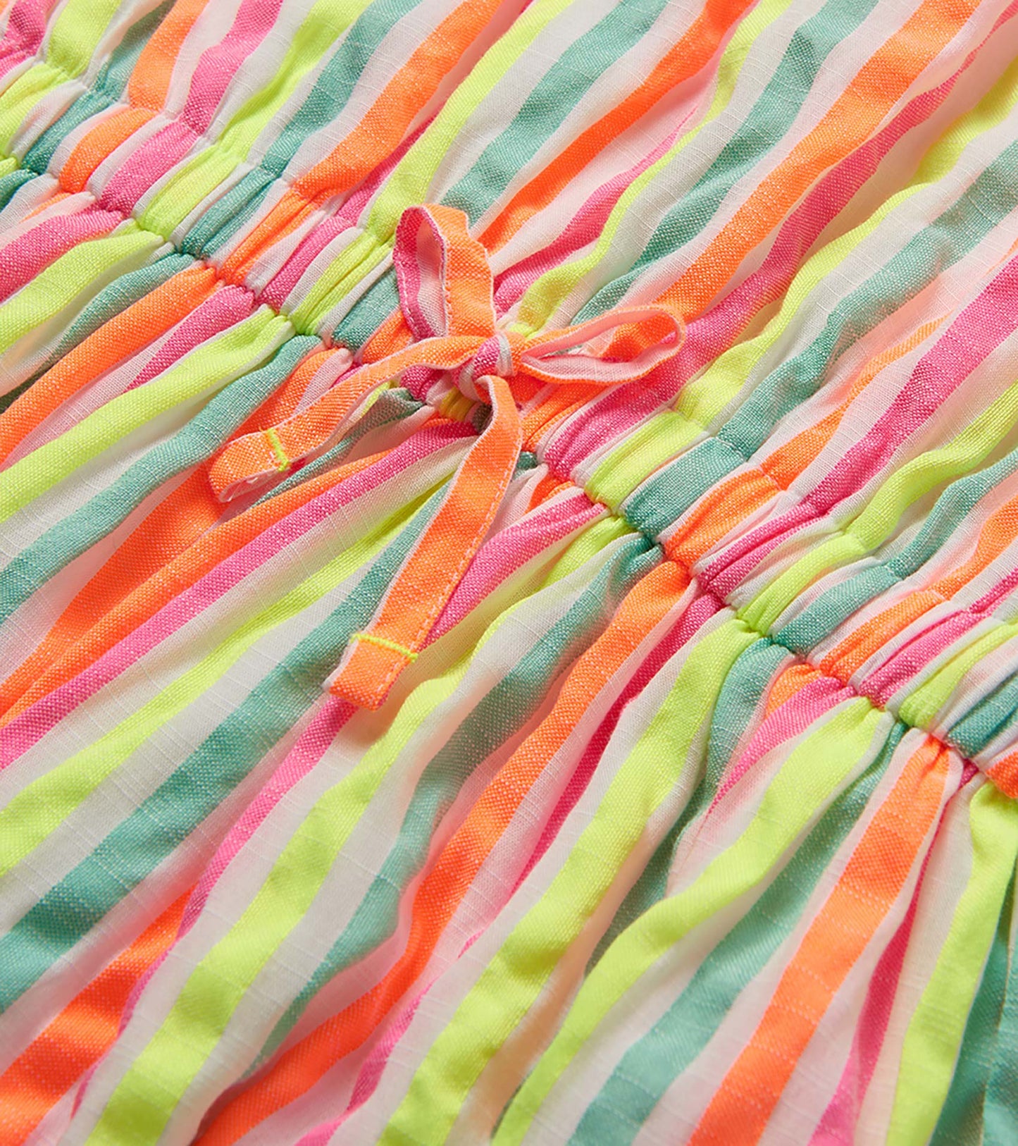 Robe tissée – Rayures estivales néon