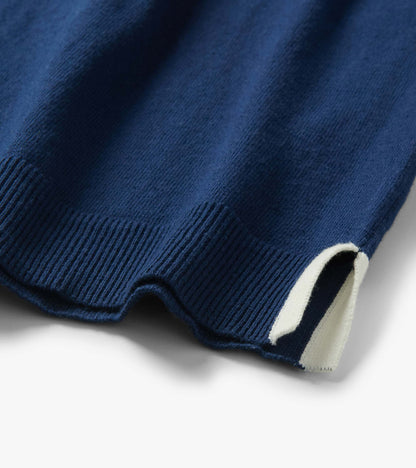 Haut en tricot à manches 3/4 – Bleu patriote