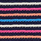 View Kate Sleeveless Tank - Sorbet Stripes - Horizontal rows of pink, navy, and blue textured stripes on a black background