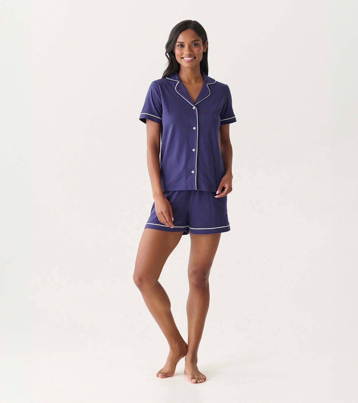 Women's Classic Navy Short Pajama Set