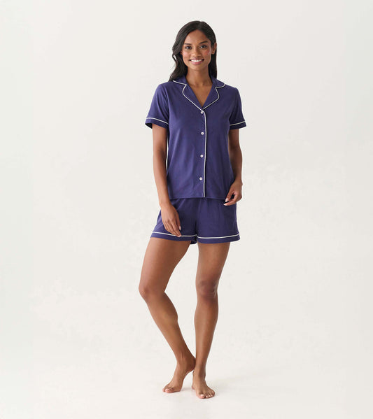 Women's Classic Navy Short Pajama Set