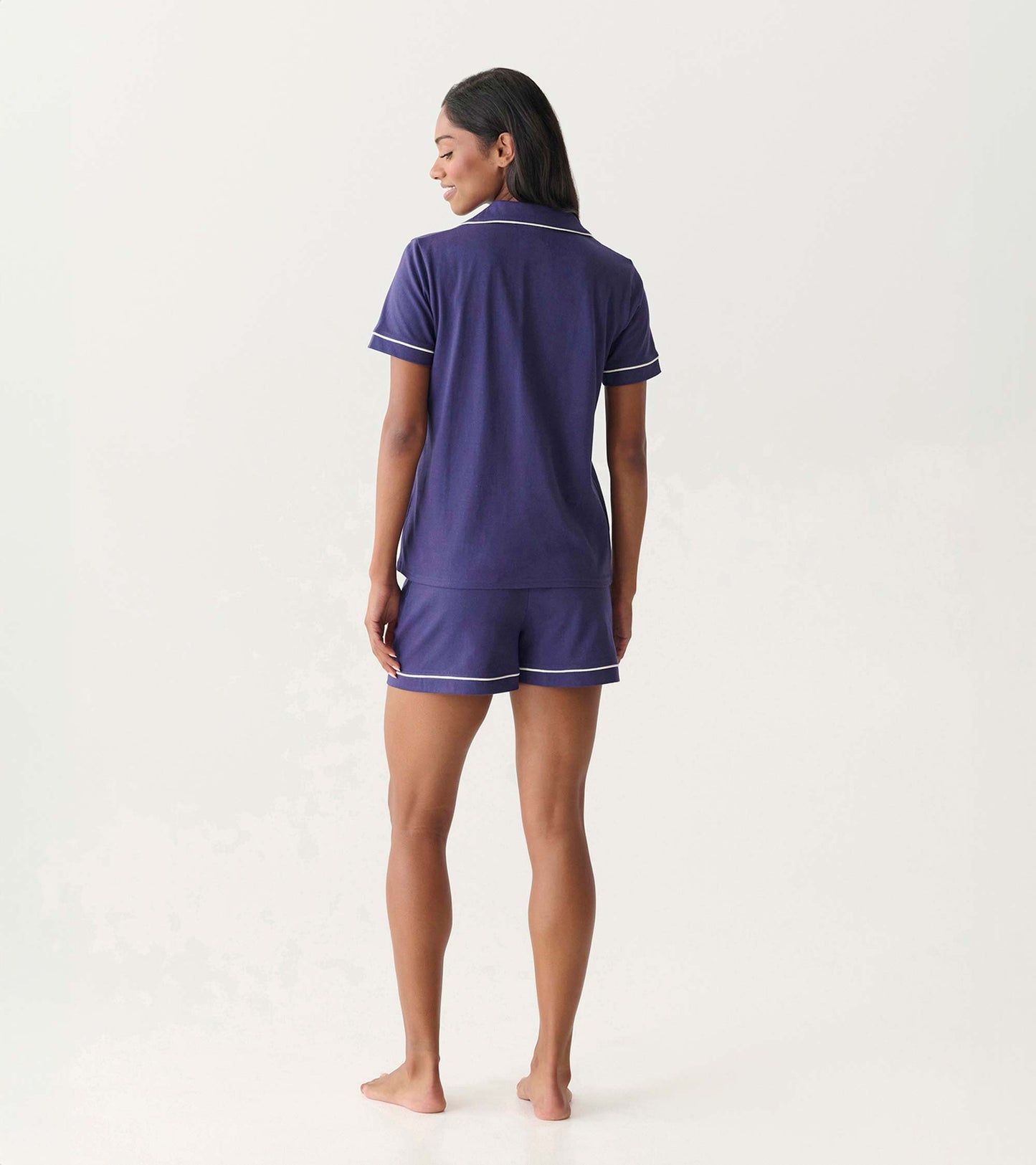 Women's Classic Navy Short Pajama Set