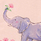View Baby & Toddler Girls Elephant T-Shirt & Short Set - Purple elephant with raised trunk on a peach background with small pink flowers