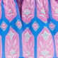 View Savannah Dress - Pressed Flowers - Pink and blue repeating ornamental pattern with diamond motifs