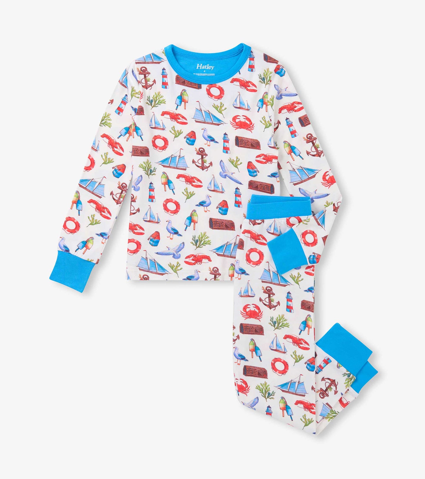 Boys Painted Seascape Bamboo Pajama Set