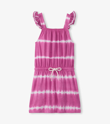 Purple Orchid Tie Dye Crochet Sleeve Dress