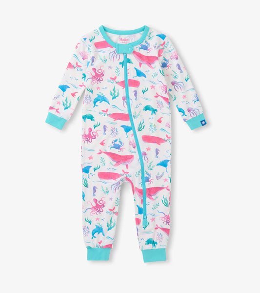 Baby & Toddler Girls Painted Sealife Bamboo Sleeper