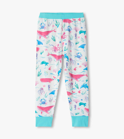 Girls Painted Sealife Bamboo Pajama Set