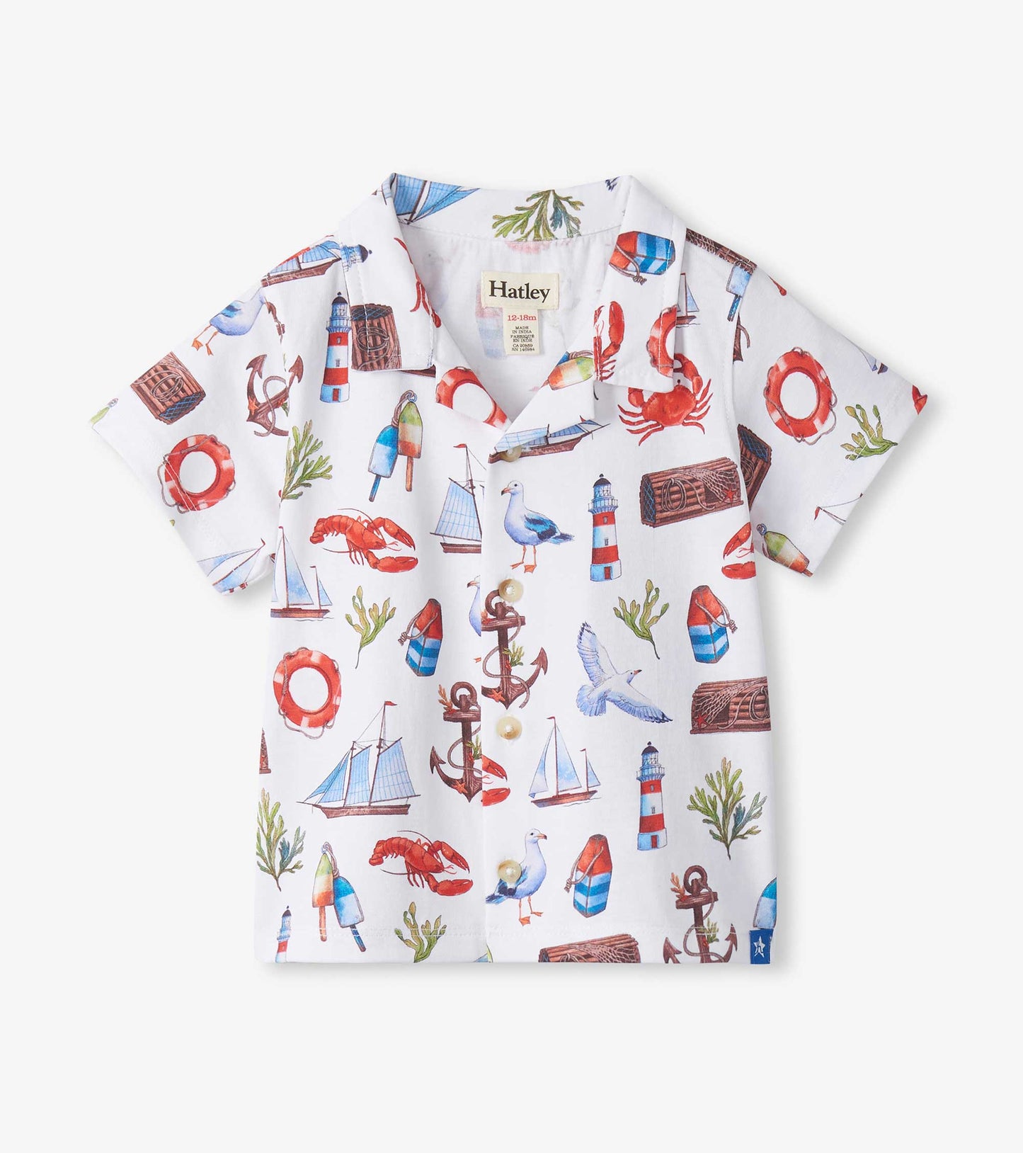 Baby & Toddler Boys Painted Seascape Jersey Button Down