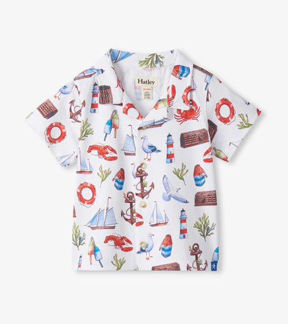 Baby & Toddler Boys Painted Seascape Jersey Button Down