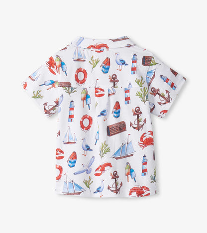 Baby & Toddler Boys Painted Seascape Jersey Button Down