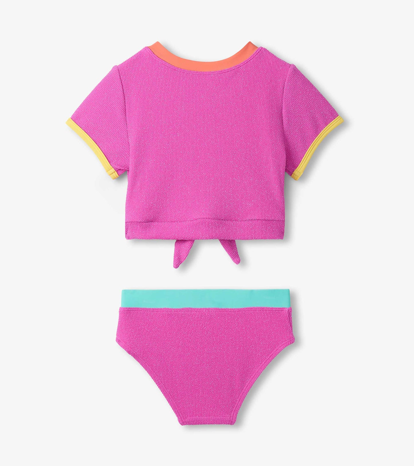Maillot de bain deux pièces à haut noué – Rose foncé
