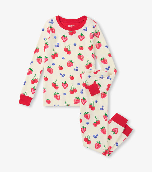 Girls Summer Berries Cotton Pajama Set