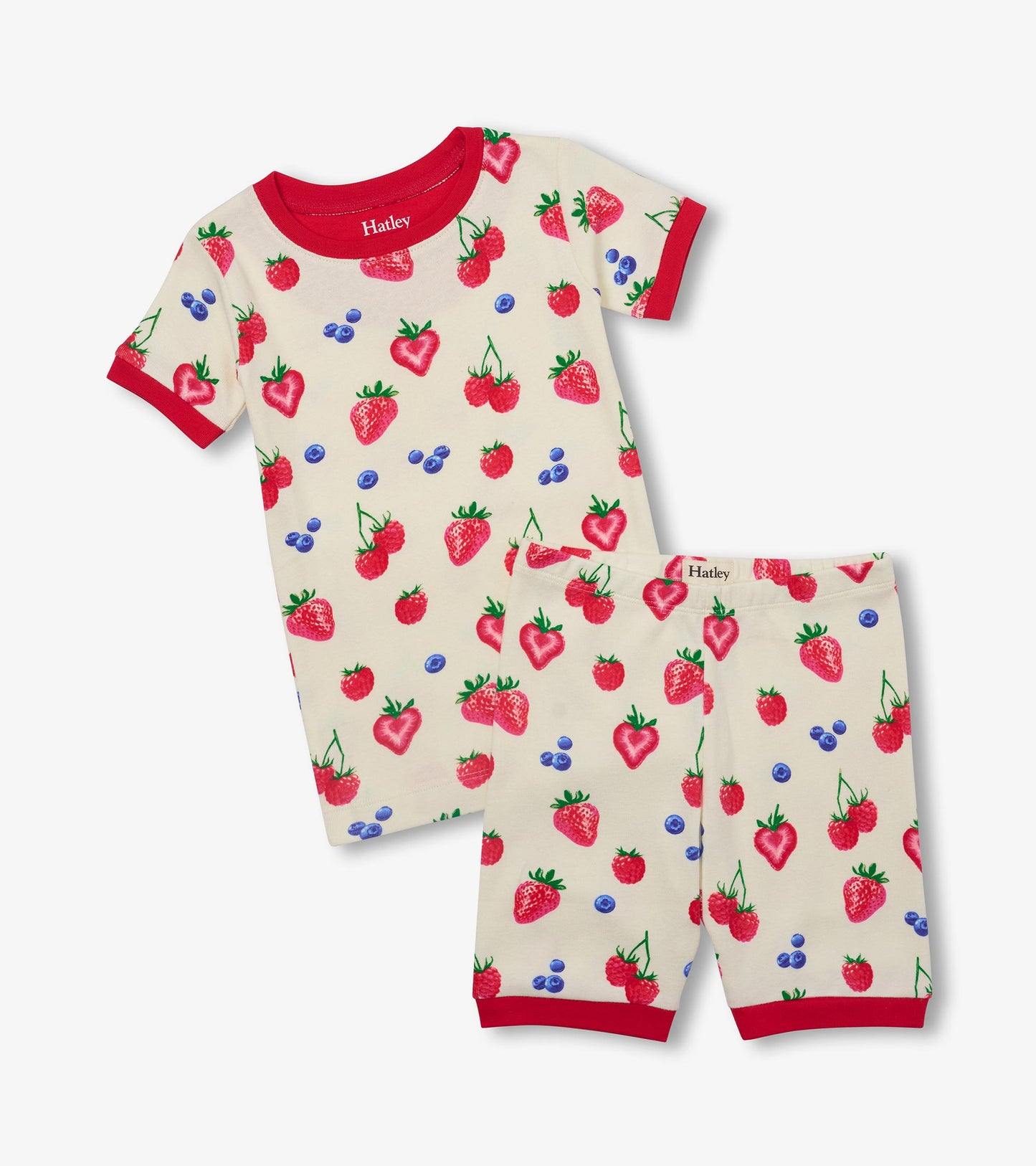 Girls Summer Berries Cotton Short Pajama Set