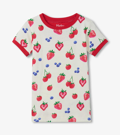Girls Summer Berries Cotton Short Pajama Set
