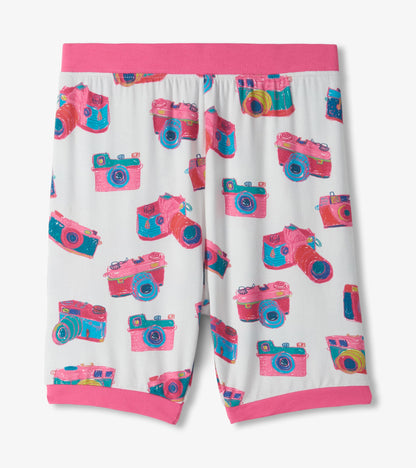 Girls Sketchy Cameras Bamboo Short Pajama Set