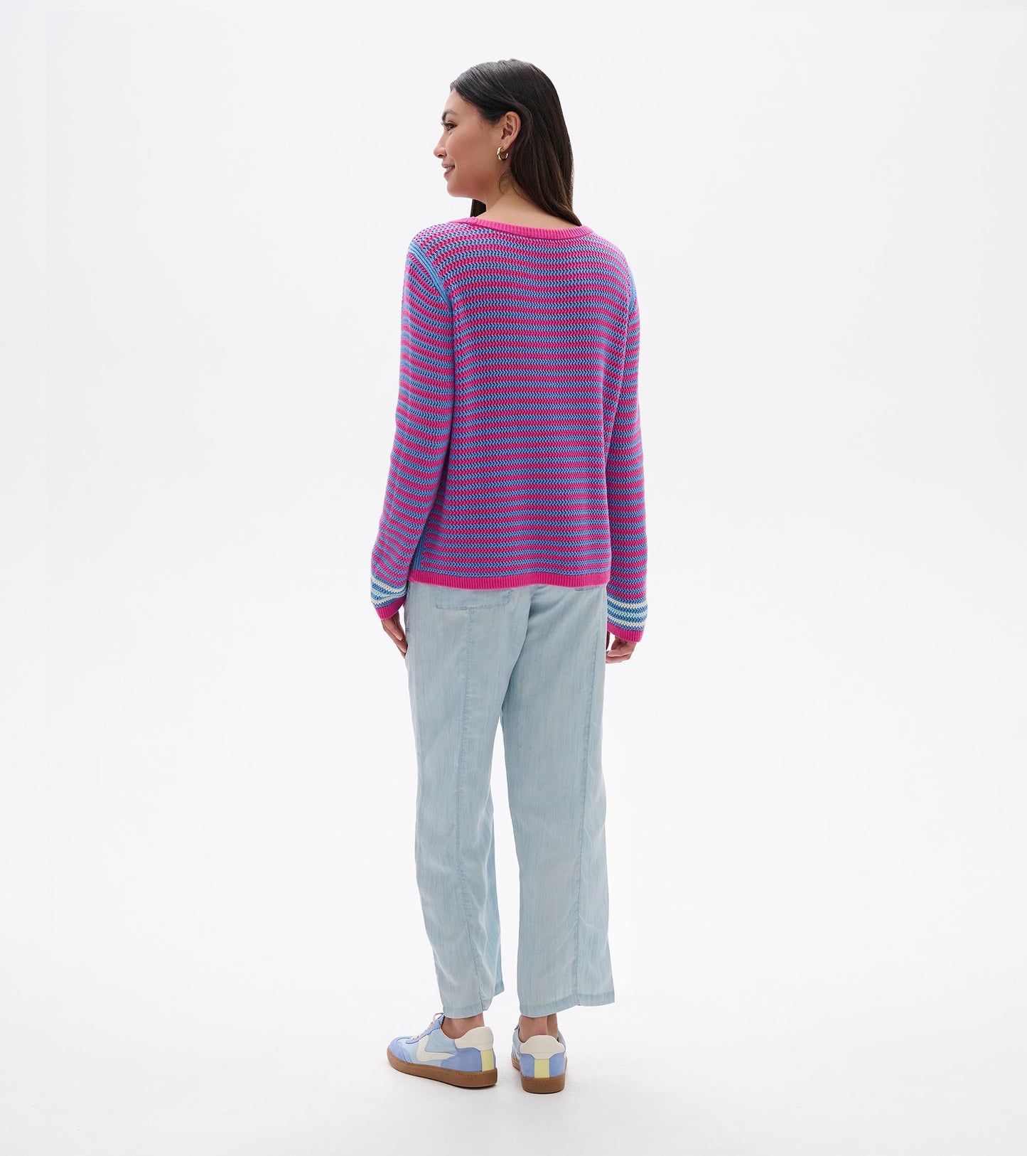 Pull en tricot pointelle – Rayures estivales du Sud-Est