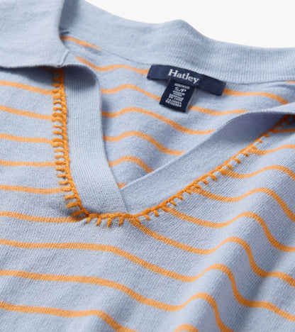 Haut à col Johnny – Rayures sérénité