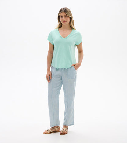 T-shirt à encolure en V Sadie – Verre de mer