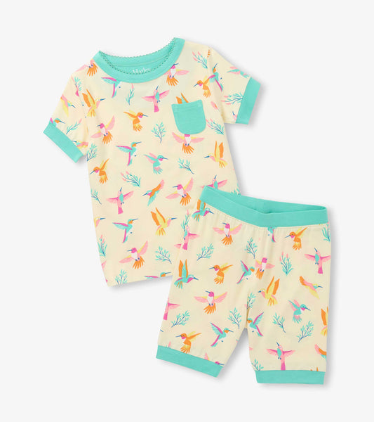 Girls Springtime Hummingbirds Bamboo Short Pajama Set