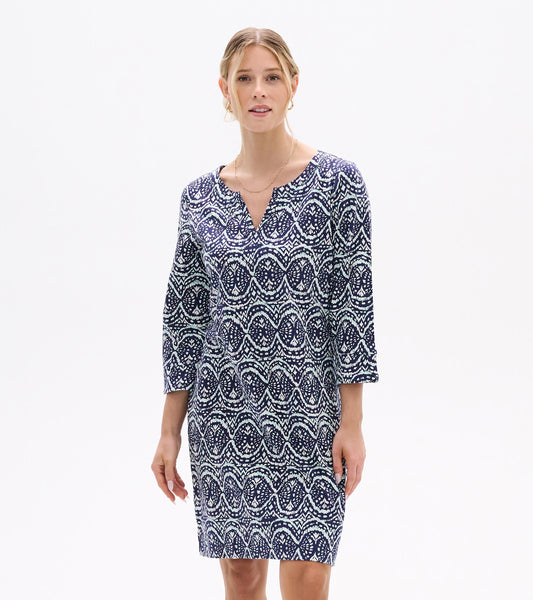 Robe à encolure crantée Lily – Ikat doux