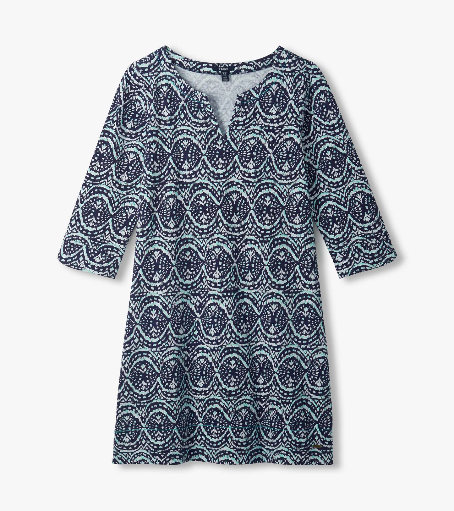 Robe à encolure crantée Lily – Ikat doux