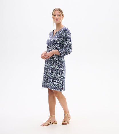 Robe à encolure crantée Lily – Ikat doux