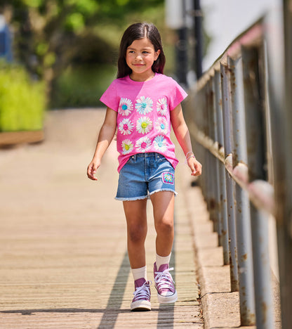 Girls Party Flowers Graphic Tee