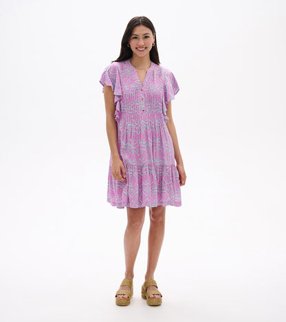 Pintuck Dress - Soft Ikat