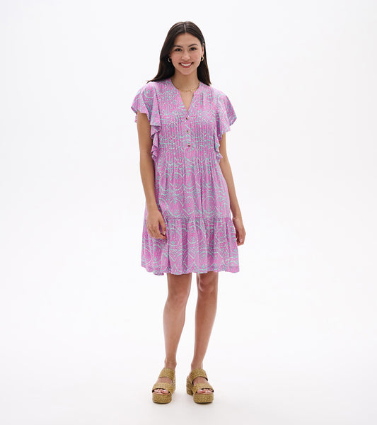 Pintuck Dress - Soft Ikat