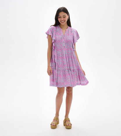 Pintuck Dress - Soft Ikat