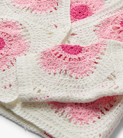 Baby & Toddler Girls Pink & Cream Flower Crochet Cardigan
