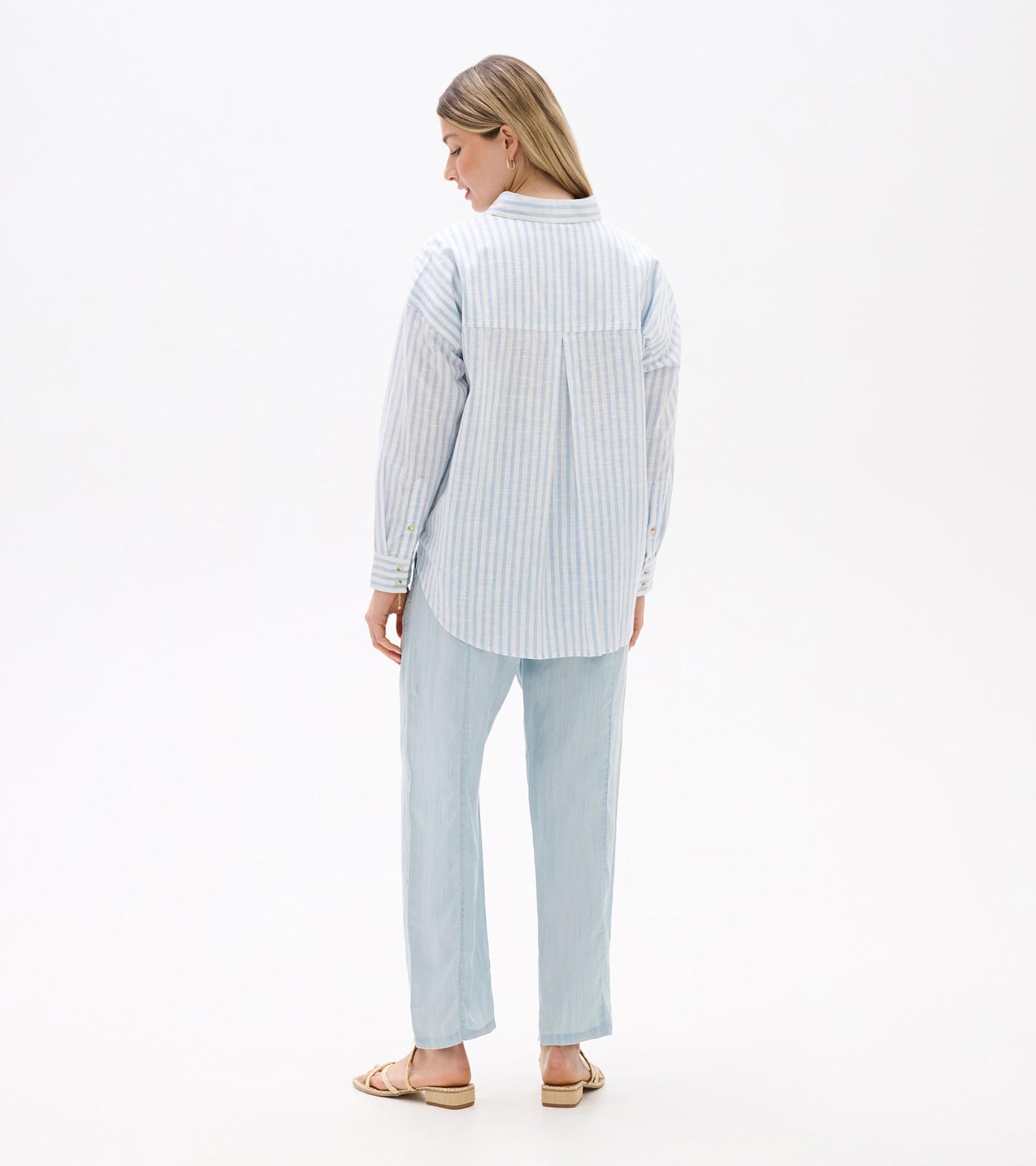Relaxed Button Down - Cashmere Blue Stripes