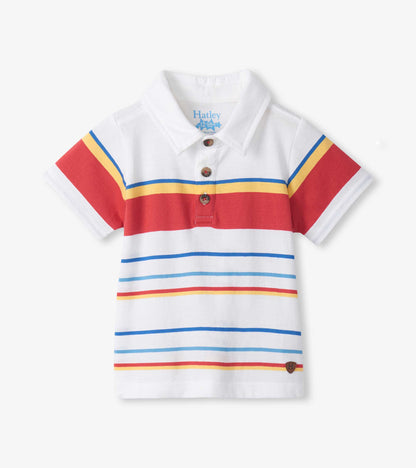 Baby & Toddler Boys Seascape Stripes Peached Jersey Polo T-Shirt