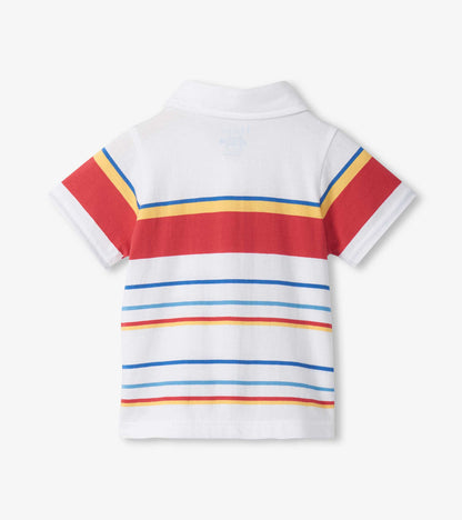 Baby & Toddler Boys Seascape Stripes Peached Jersey Polo T-Shirt