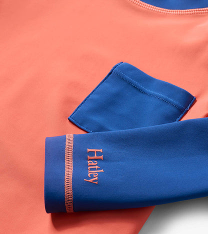 Haut protecteur à manches longues – Corail et bleu marine