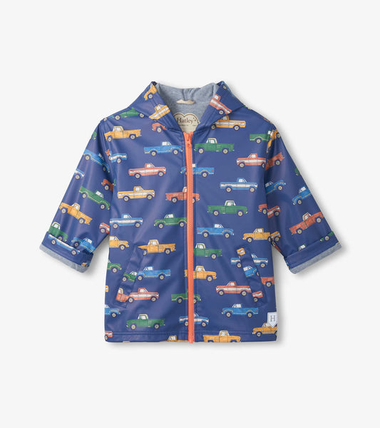 Boys Trucks Zip-Up Rain Jacket