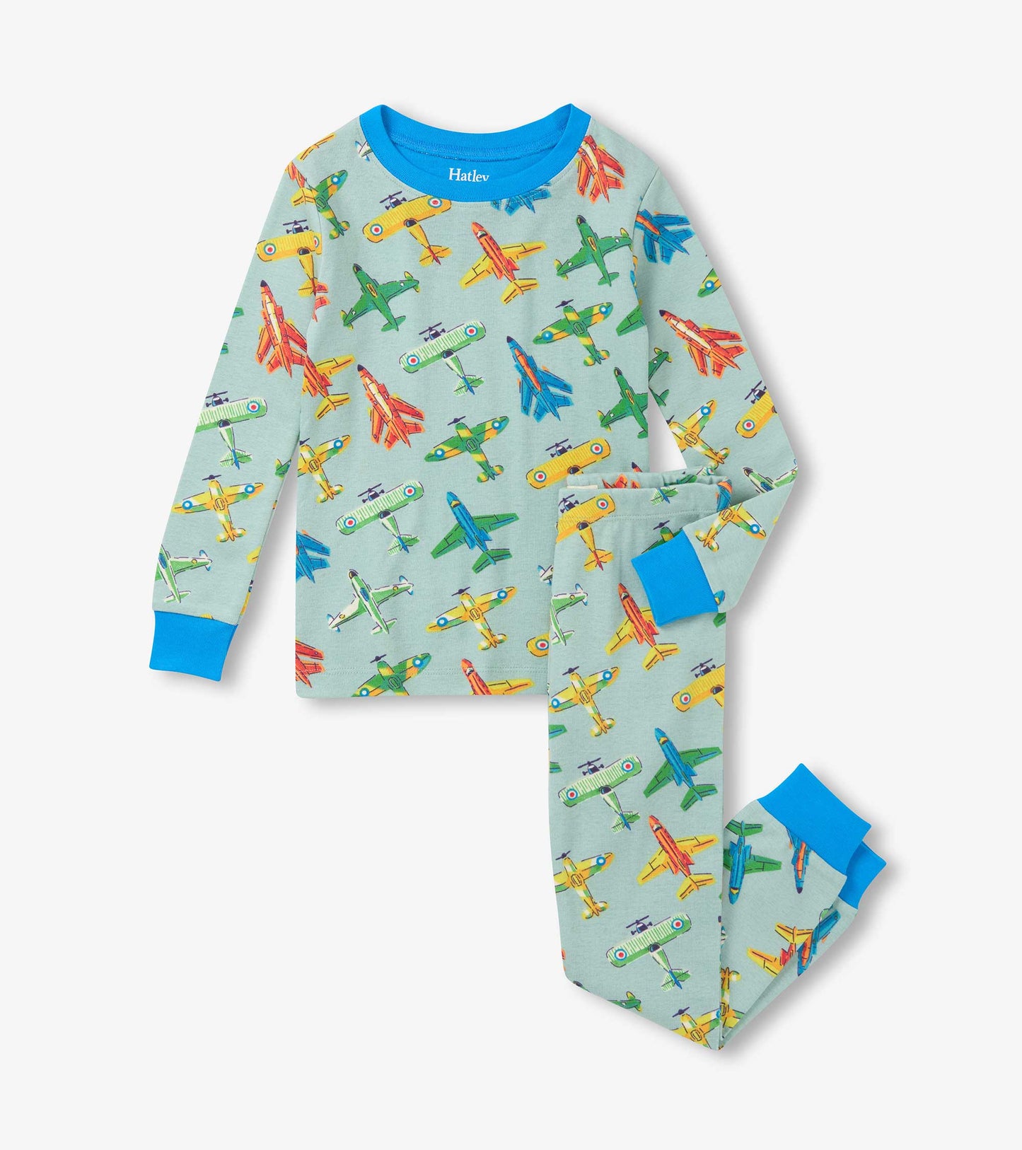 Boys Vintage Aircrafts Cotton Pajama Set