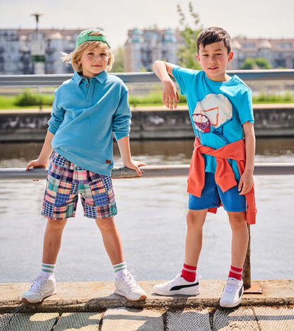 Short tissé – Madras à motif estival rétro