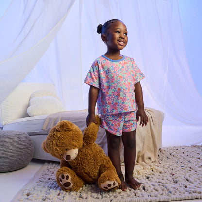 Girls Whimsical Flowers Short Sleep Set