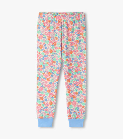 Girls Whimsical Flowers Cotton Pajama Set