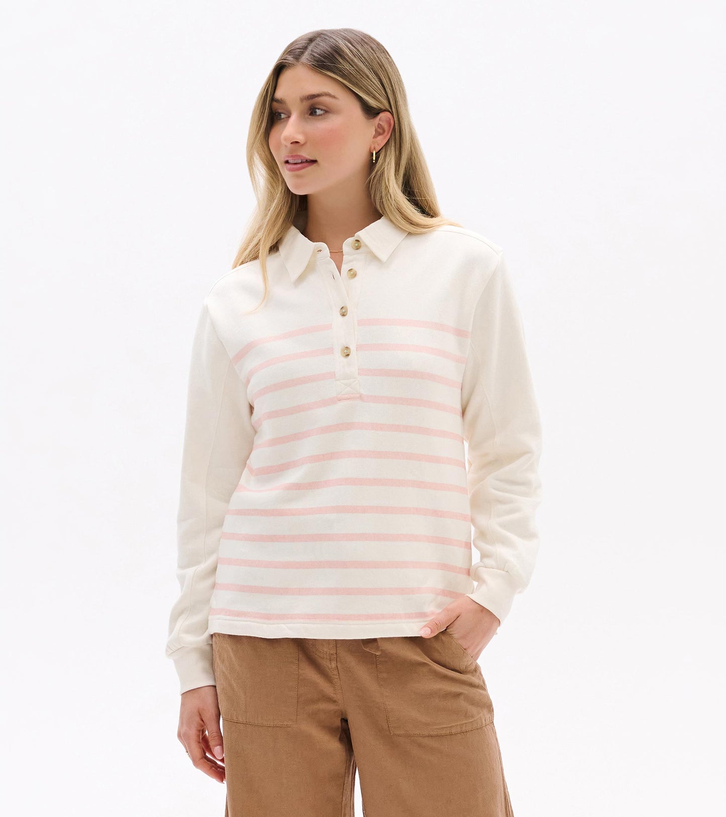 Coco Polo Top - Pink Stripes