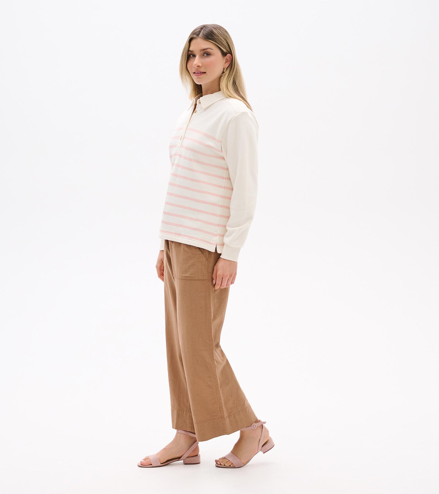 Coco Polo Top - Pink Stripes