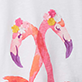 View Girls Flamingos Graphic Tee - Abstract watercolor figure in pink, orange, and purple