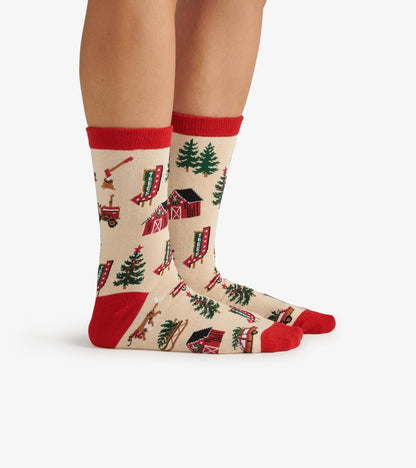 Women's Christmas Tree Farm Crew Socks