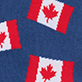 View Women's Canada Flags Crew Socks - Blue fabric with red and white Canadian flag pattern