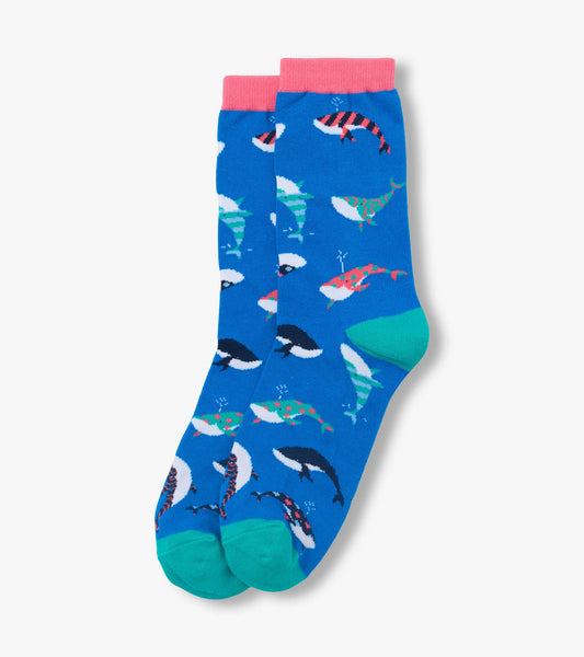 Women's Fun Whales Crew Socks